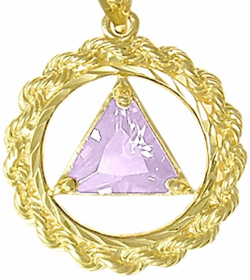 AG07.  AA Birthstone Pendant - 12 Colors, 14kt Gold.