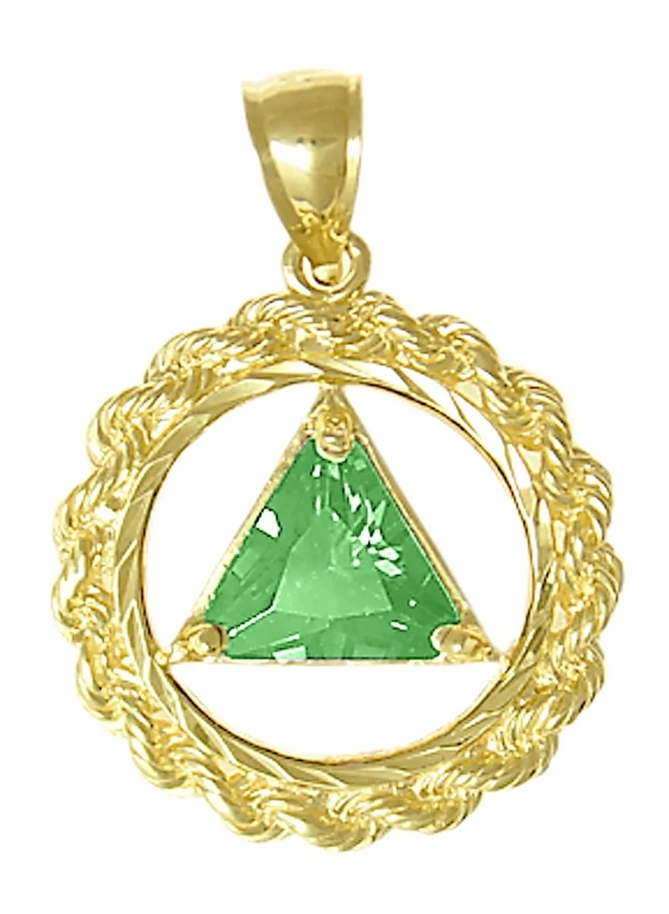 AG07.  AA Birthstone Pendant - 12 Colors, 14kt Gold.