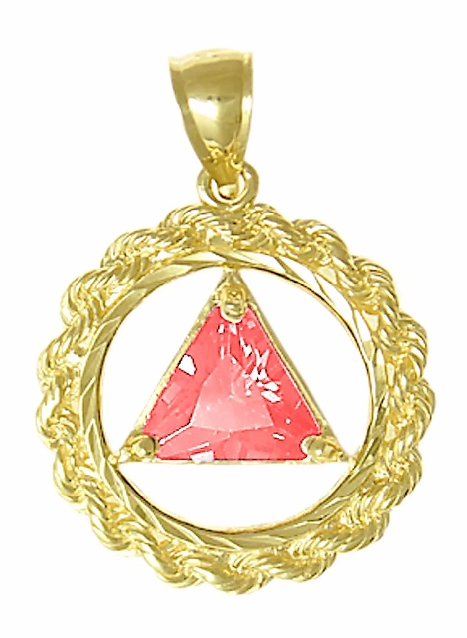 AG07.  AA Birthstone Pendant - 12 Colors, 14kt Gold.