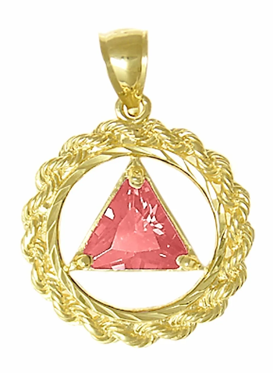 AG07.  AA Birthstone Pendant - 12 Colors, 14kt Gold.