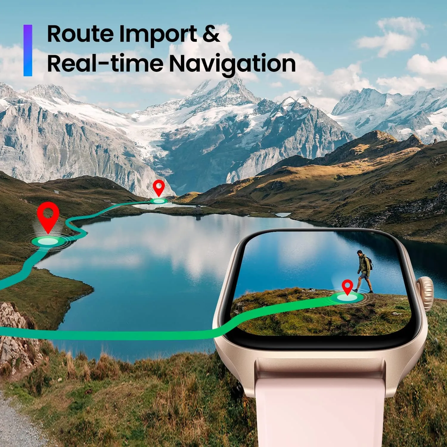 Amazfit GTS 4 Smart Watch 43mm Alexa Built-In, GPS, Bluetooth Calls & Text, 8-Day Battery Life, Heart Rate & Sleep Tracking, AI Fitness App & 150  Sports Modes