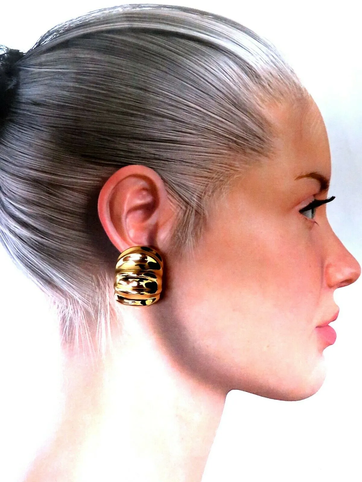 Andrew Clunn 18kt Gold Clip earrings Watermelon Classic