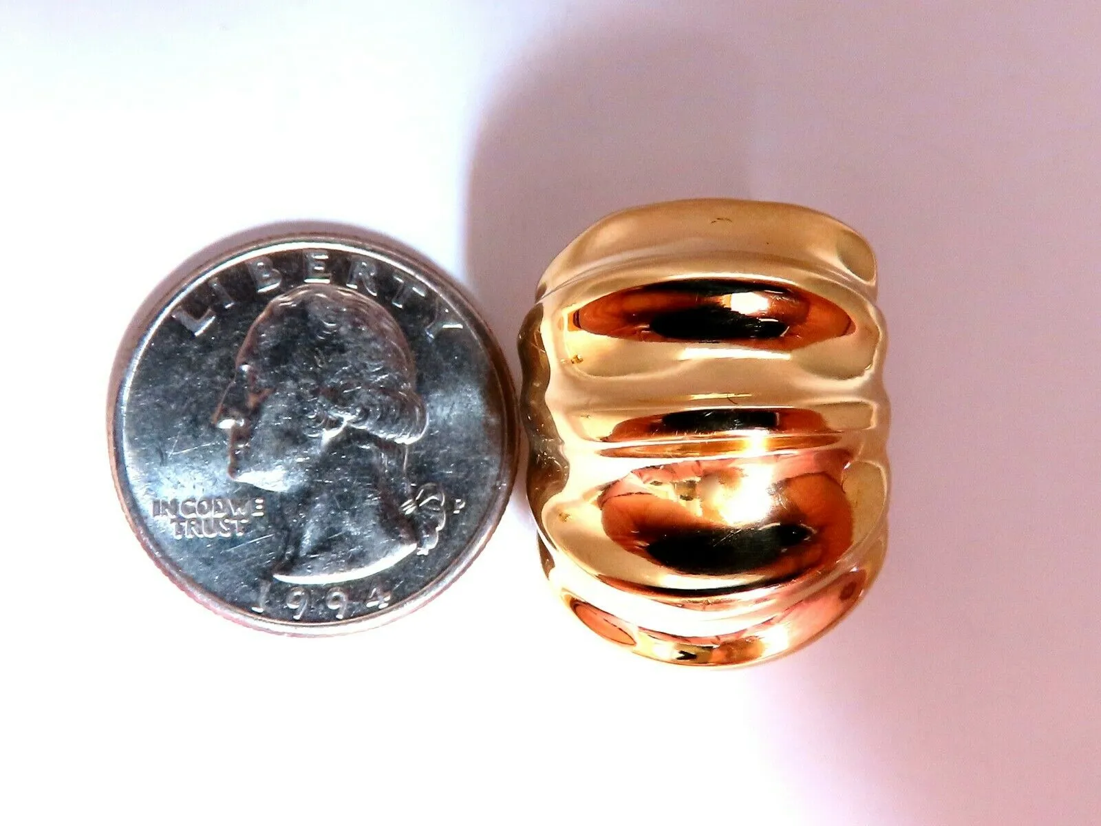 Andrew Clunn 18kt Gold Clip earrings Watermelon Classic