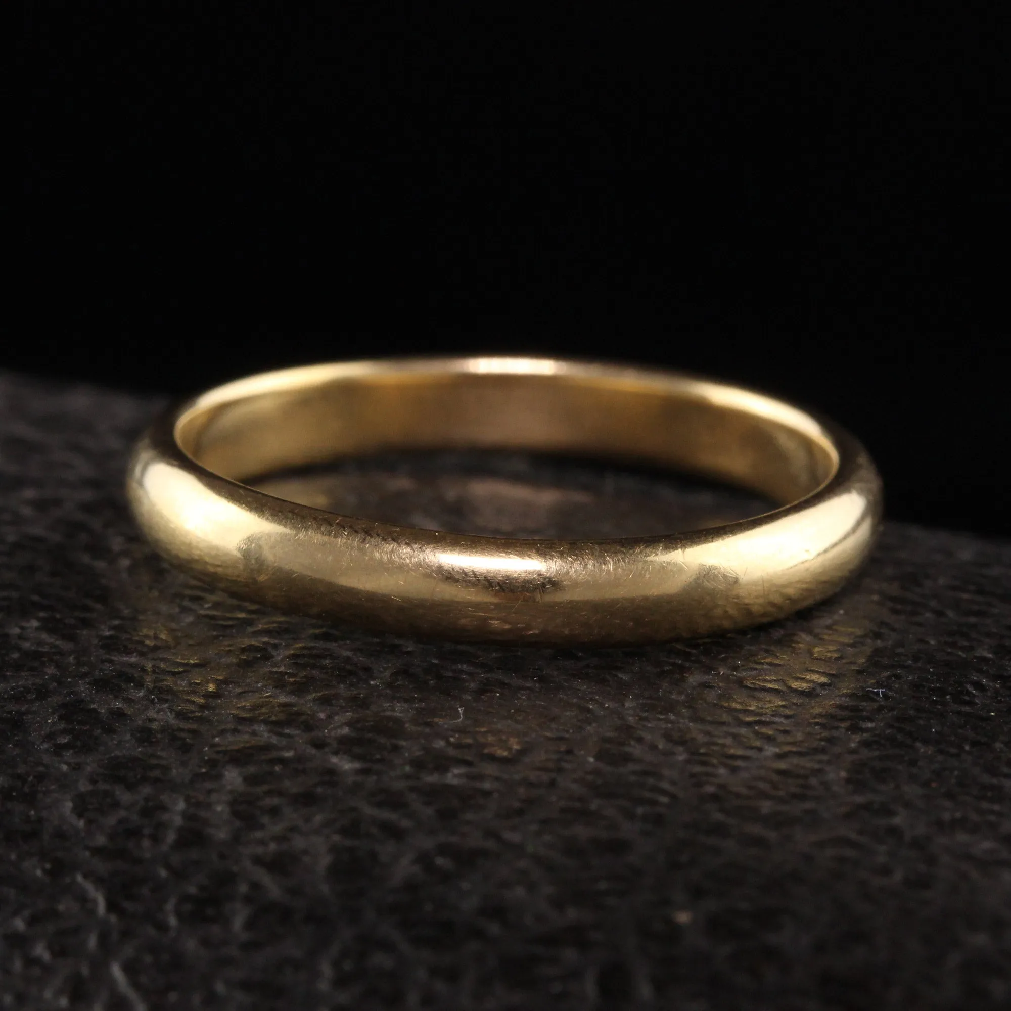 Antique Art Deco 18K Yellow Gold Wedding Band - Size 11