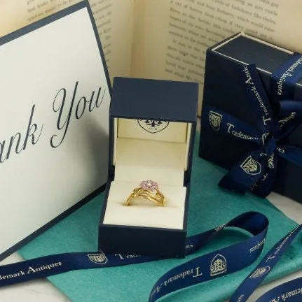 Antique Butterfly Ring | 14k Tri Color Gold Cigar Band Ring