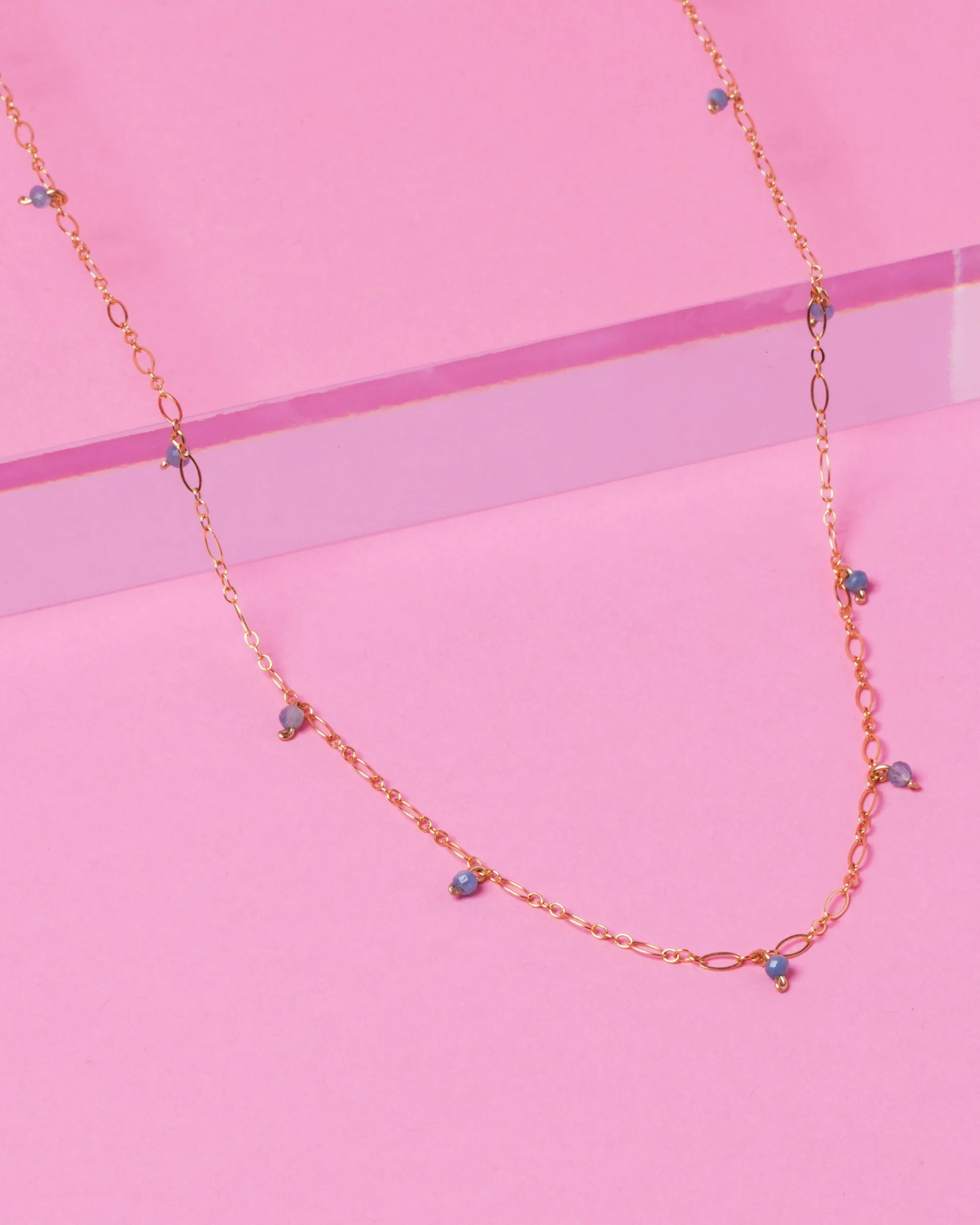 AQUAMARINE JANELLE 14K GOLD FILLED NECKLACE