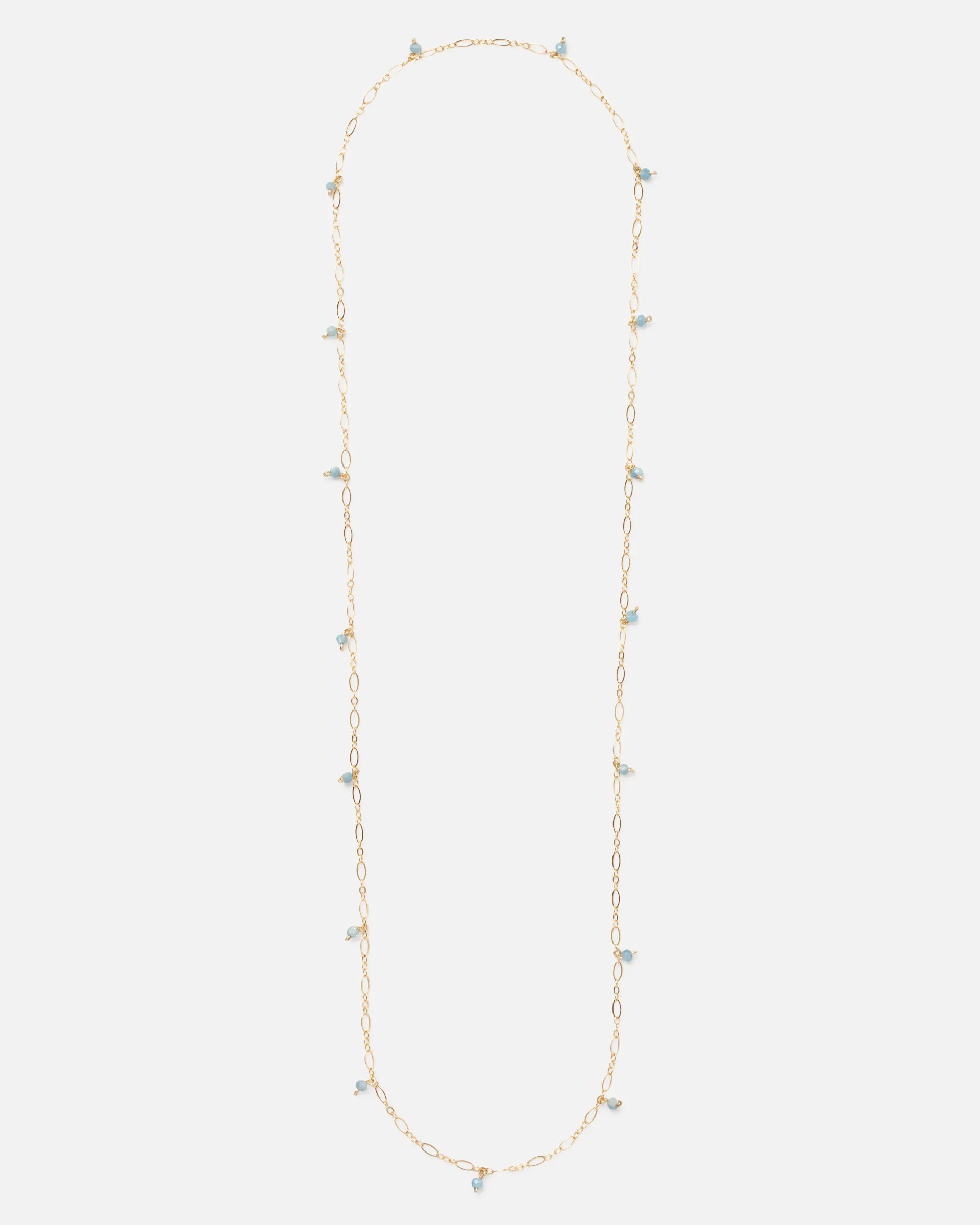 AQUAMARINE JANELLE 14K GOLD FILLED NECKLACE