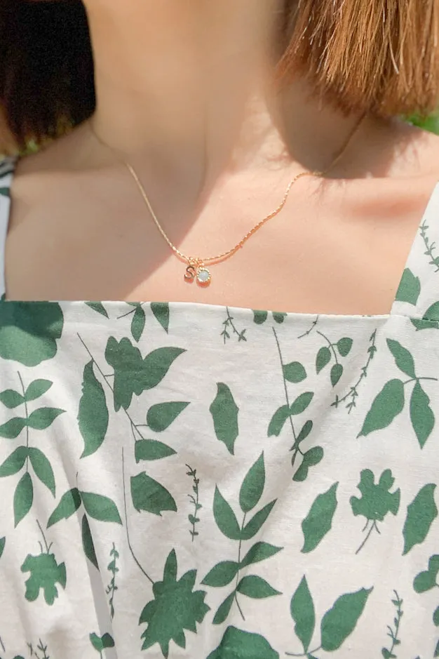 Arlo Initial Gemstone Bezel Necklace