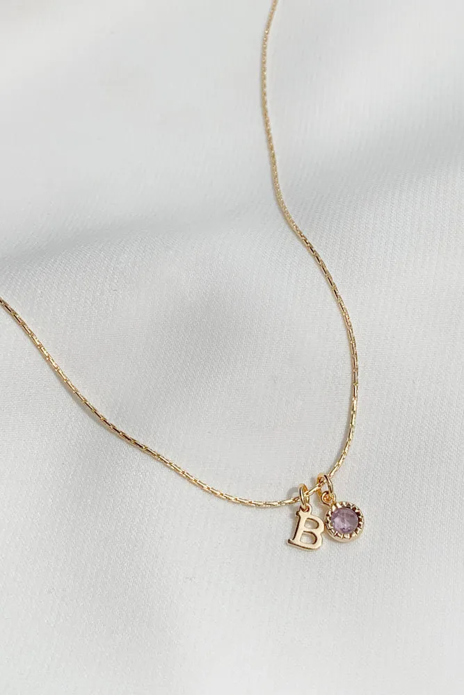 Arlo Initial Gemstone Bezel Necklace