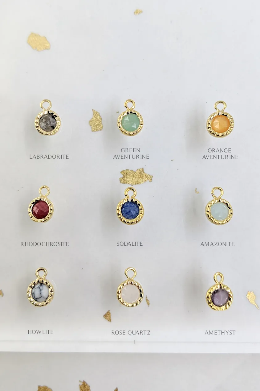 Arlo Initial Gemstone Bezel Necklace