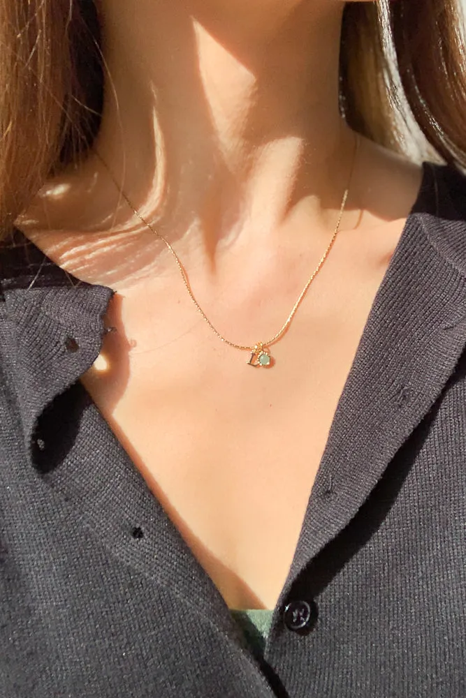 Arlo Initial Gemstone Bezel Necklace