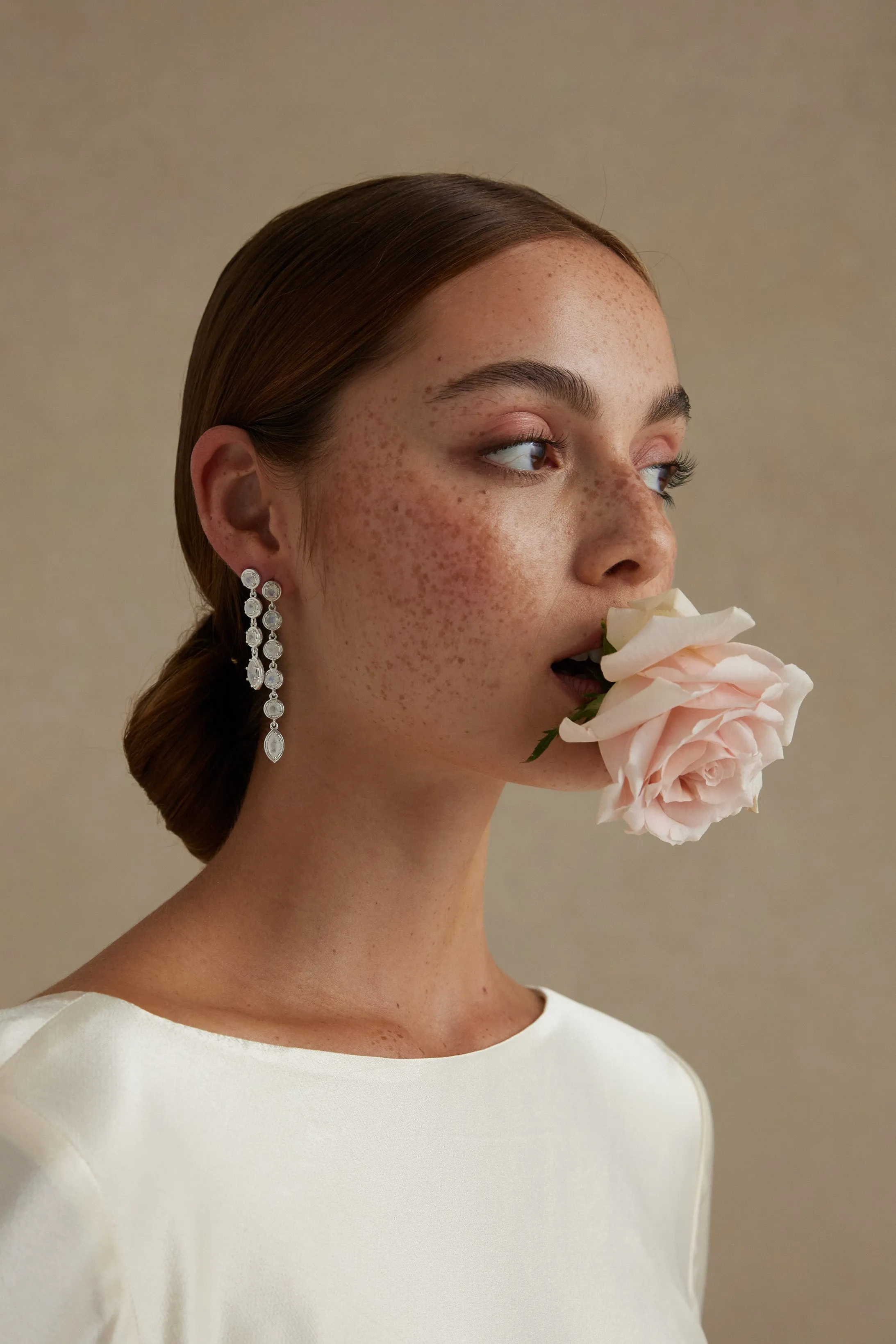 Aura Drop Silver Earrings