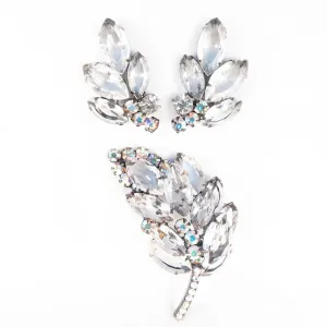 Aurora Borealis Brooch and Earring Set