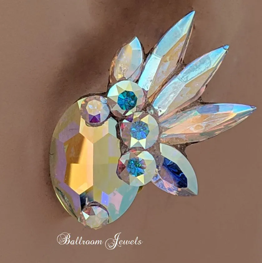Ballroom Earrings Crystal Oval spray