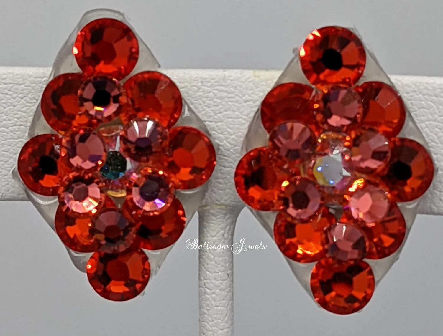 Ballroom Earrings multi crystal Hyacinth Orange