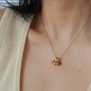 Bea Rainbow Gemstone Pendant Necklace - Gold