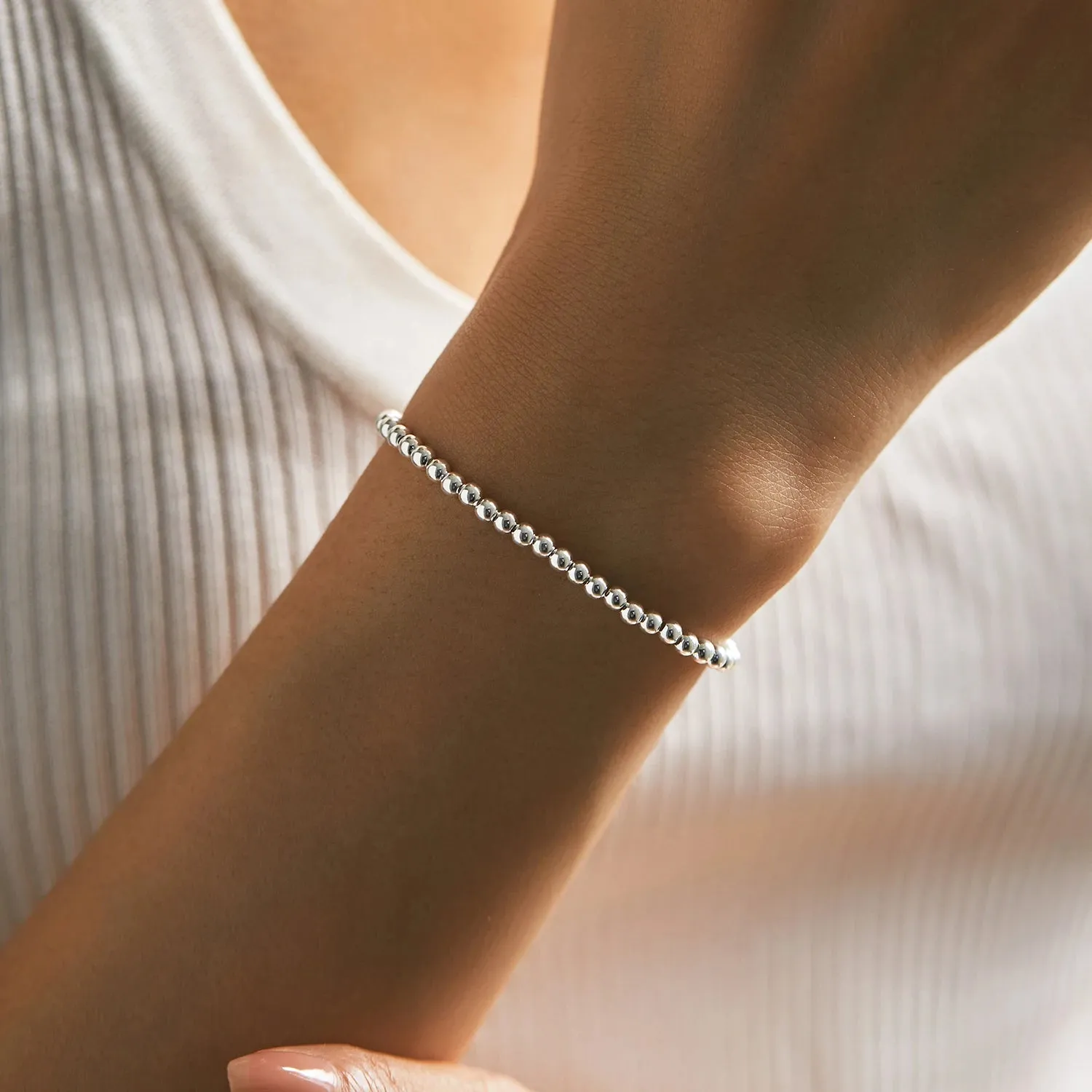 Beads Adjustable Bracelets  - 925 Sterling Silver