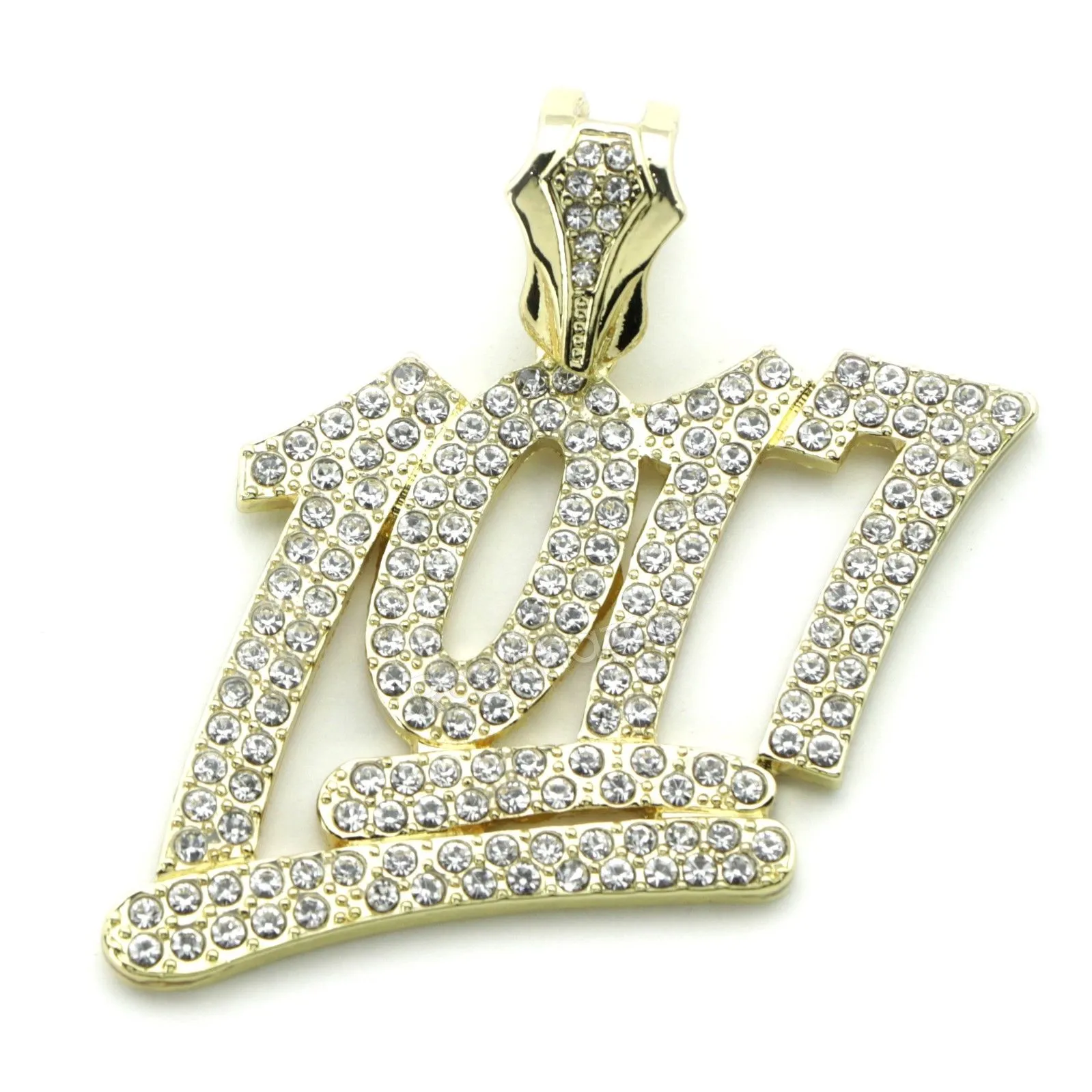 BIG NUMBER 1017 CHARM ROPE CHAIN DIAMOND CUT CUBAN CHAIN NECKLACE G61
