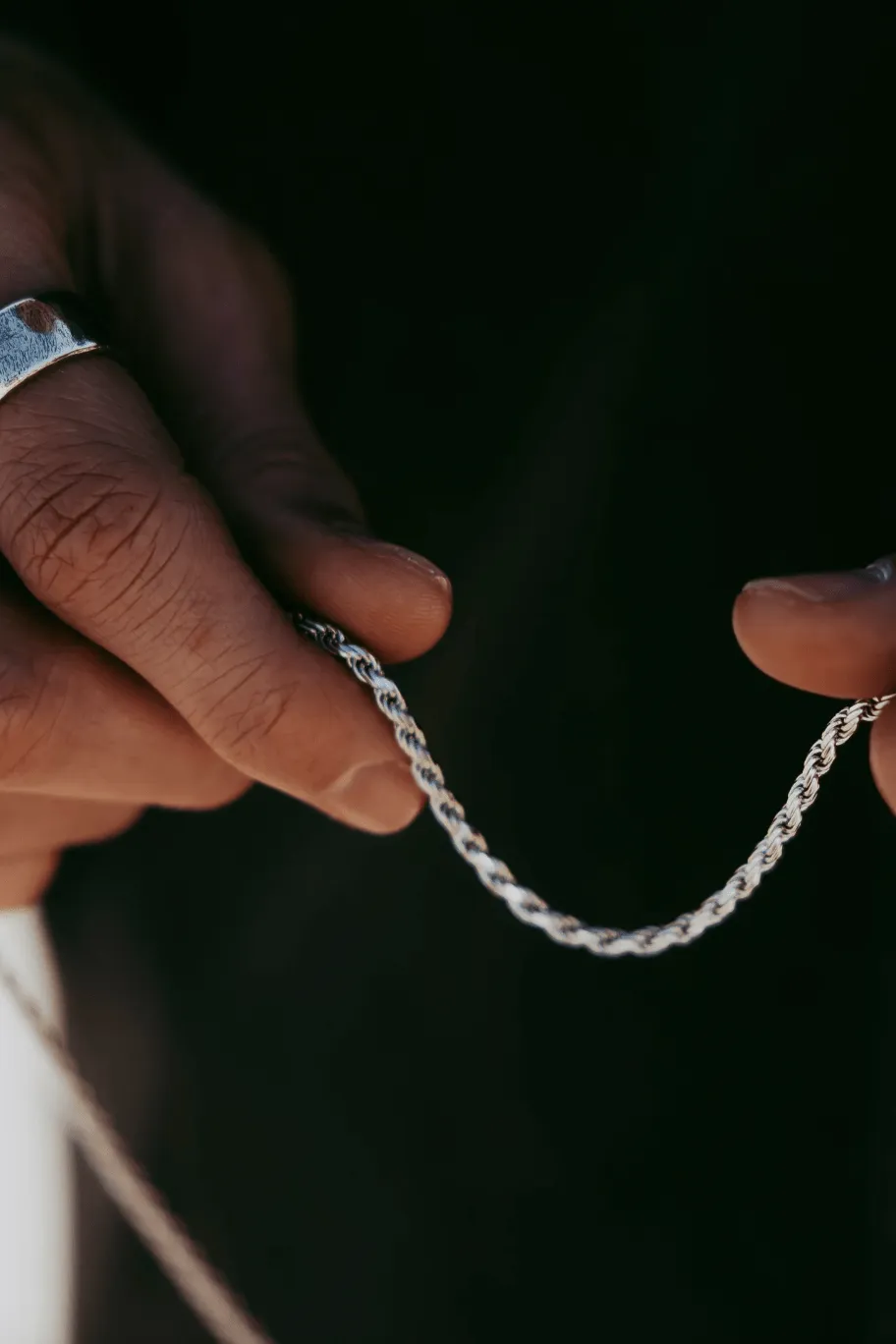 BILLIE JO ROPE CHAIN NECKLACE - 925 SILVER