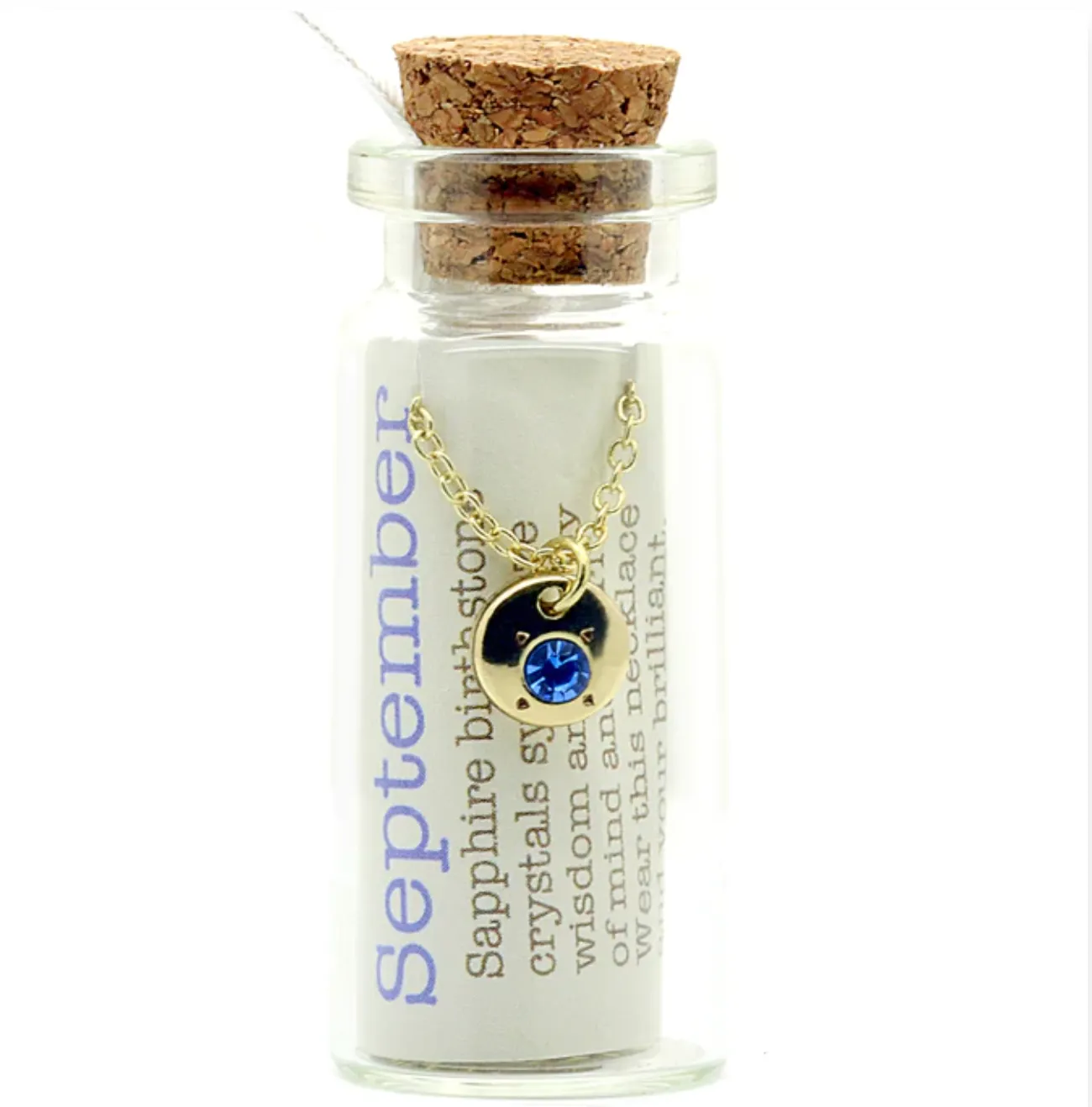 Birthstone Bottle Necklace