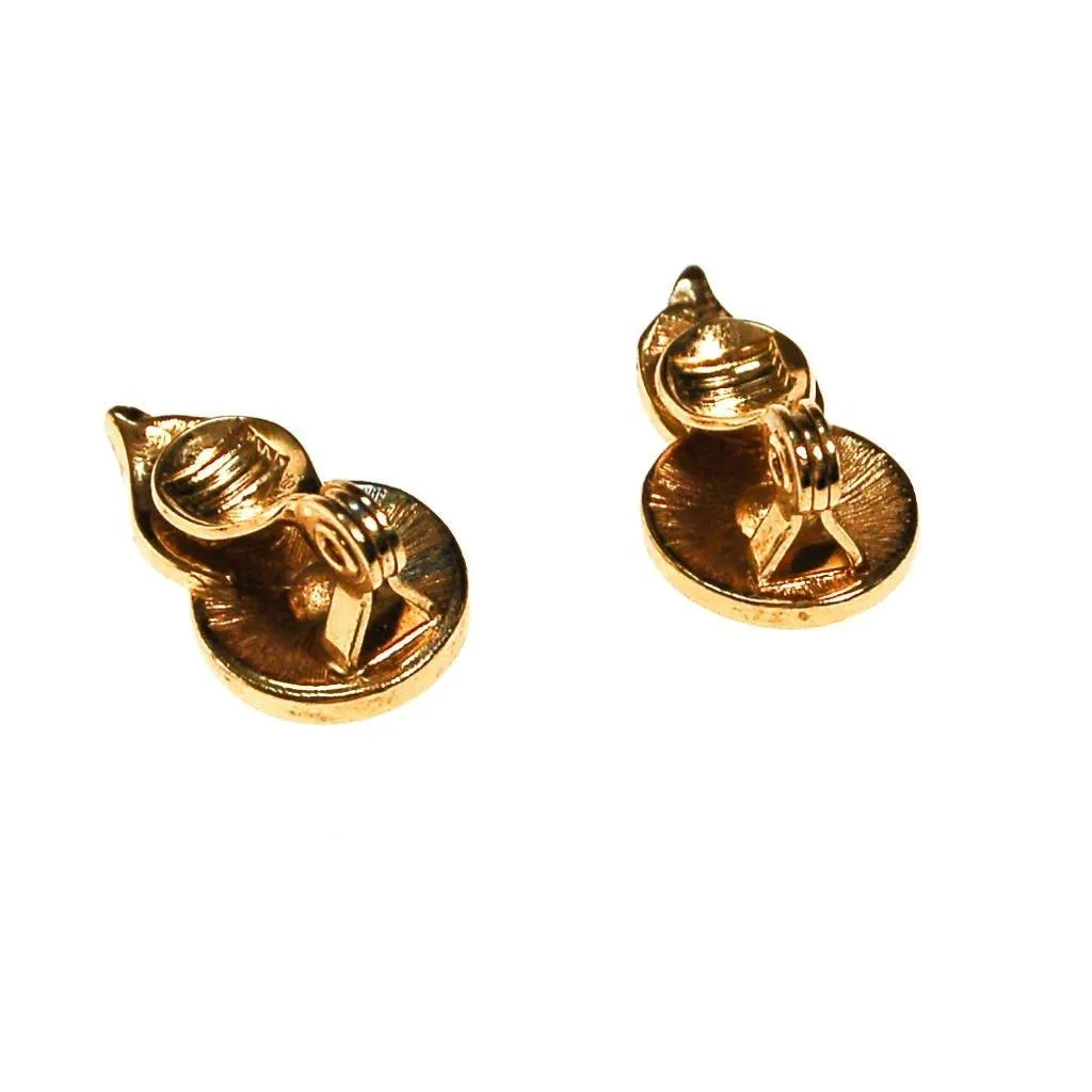 Black and Gold Clip earrings by Monet