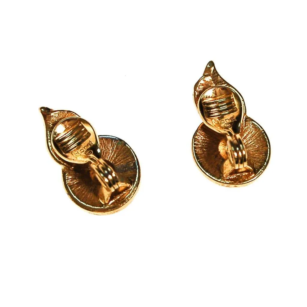 Black and Gold Clip earrings by Monet