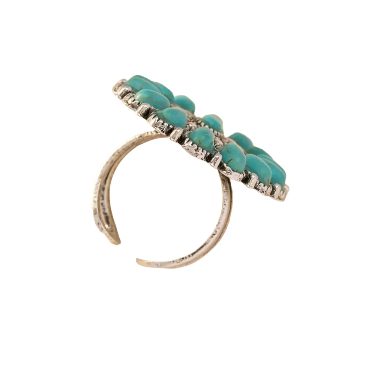 Blue Turquoise Oval 2 Ring