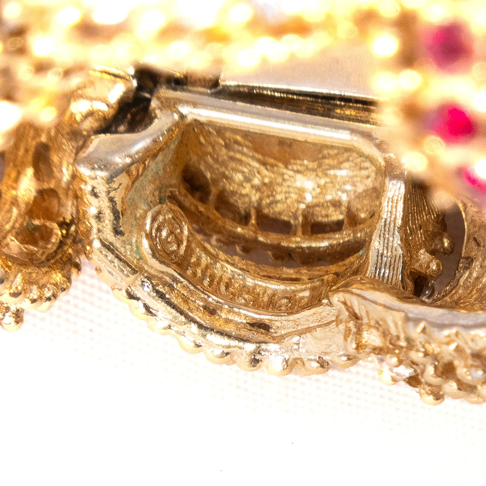 Boucher Red Rhinestone Bracelet and Earrings Set