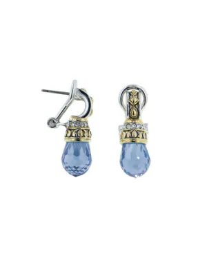 Briolette Drop Post Clip Earrings