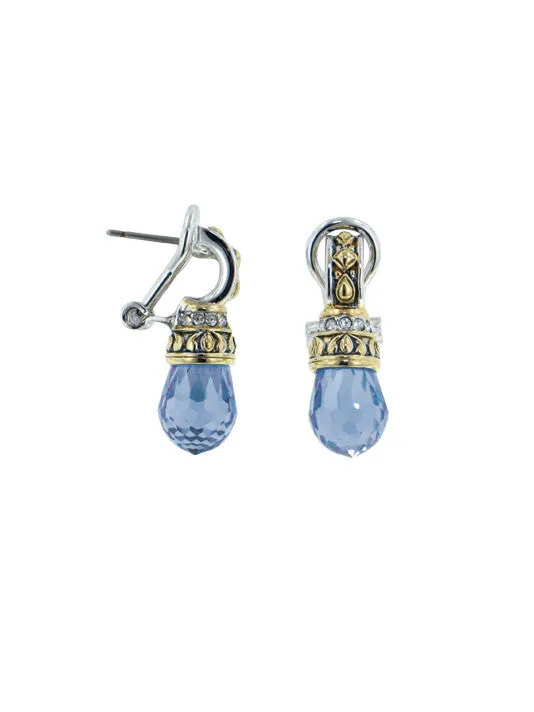 Briolette Drop Post Clip Earrings