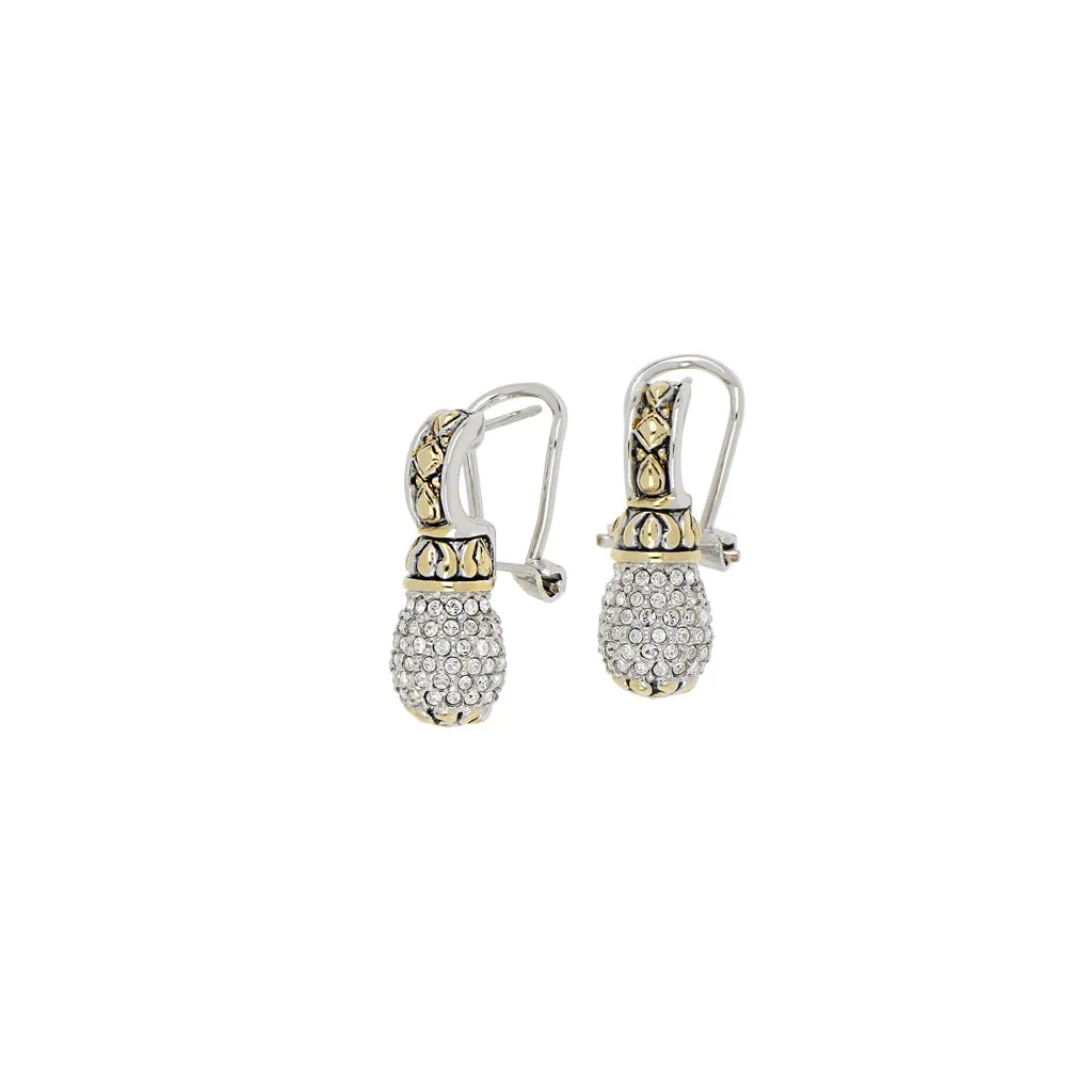 Briolette Pavé Drop Post Clip Earrings
