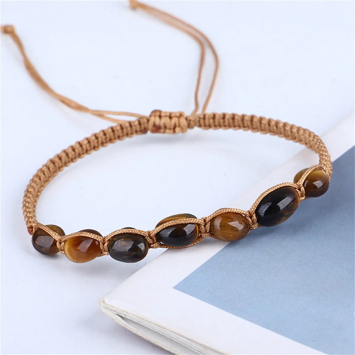 Brown Quartz Adjustable Bracelet