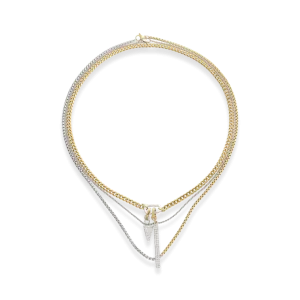CAN OPENER MIX PAVE NECKLACE SET