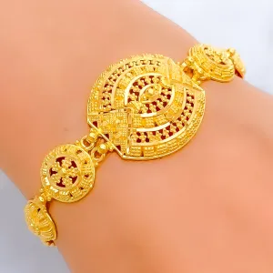 Captivating Regal 22k Gold Poised Bracelet