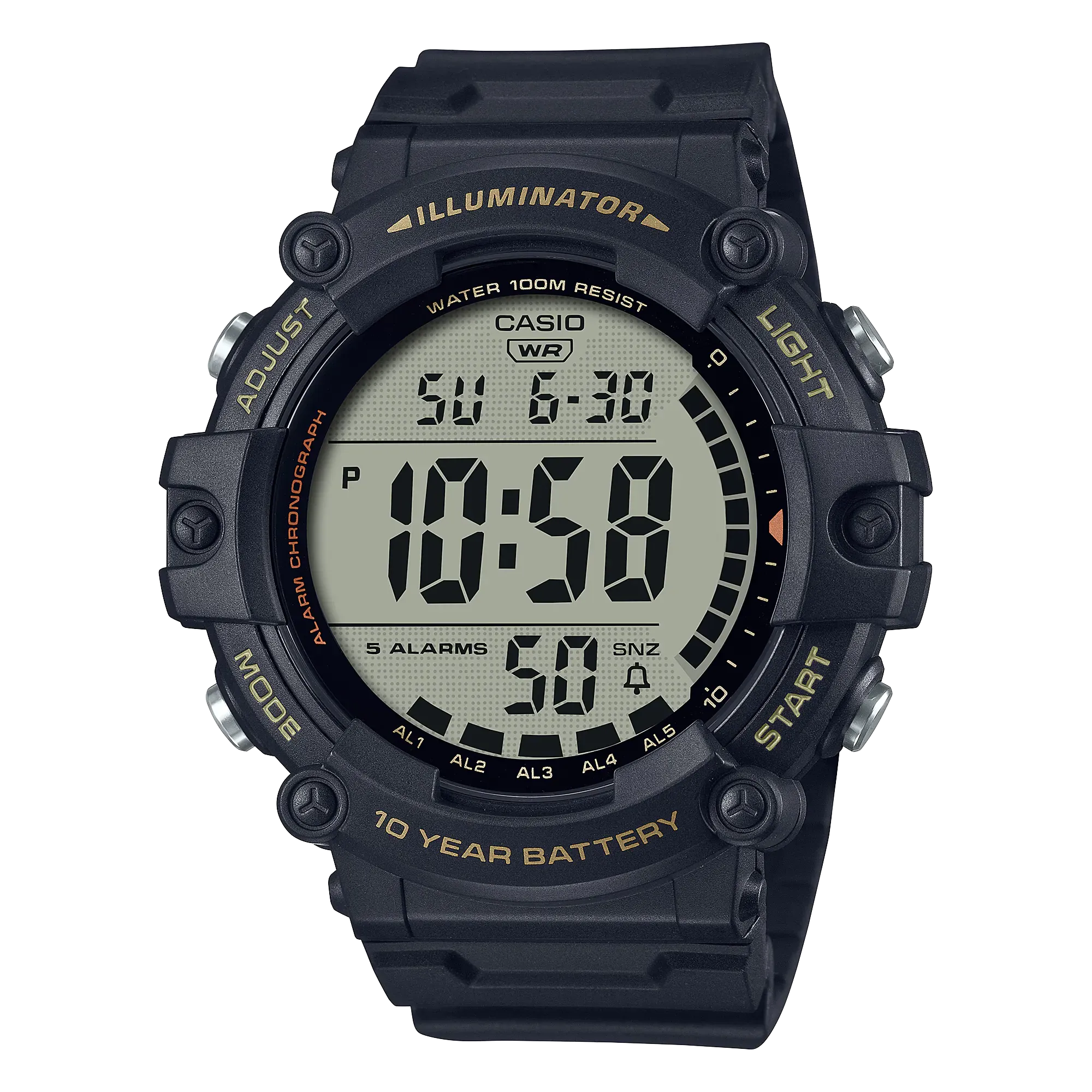 Casio Digital Black Resin Band Watch AE1500WHX-1A