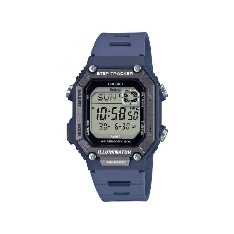 Casio WS-B1000-2A Men Digital Watch Blue Resin Strap w. Bluetooth