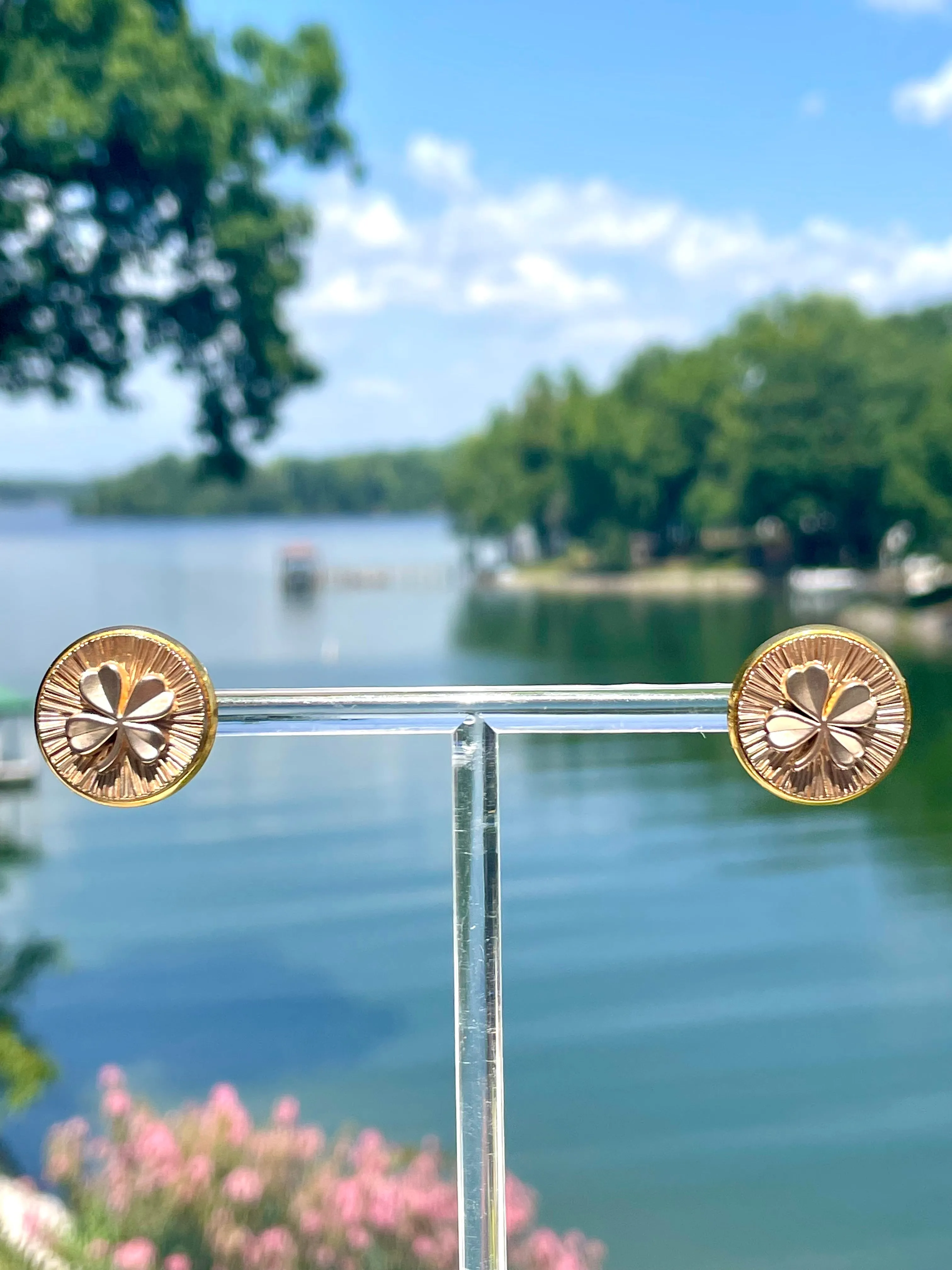 CC Shamrock Stud Earrings- GOLD