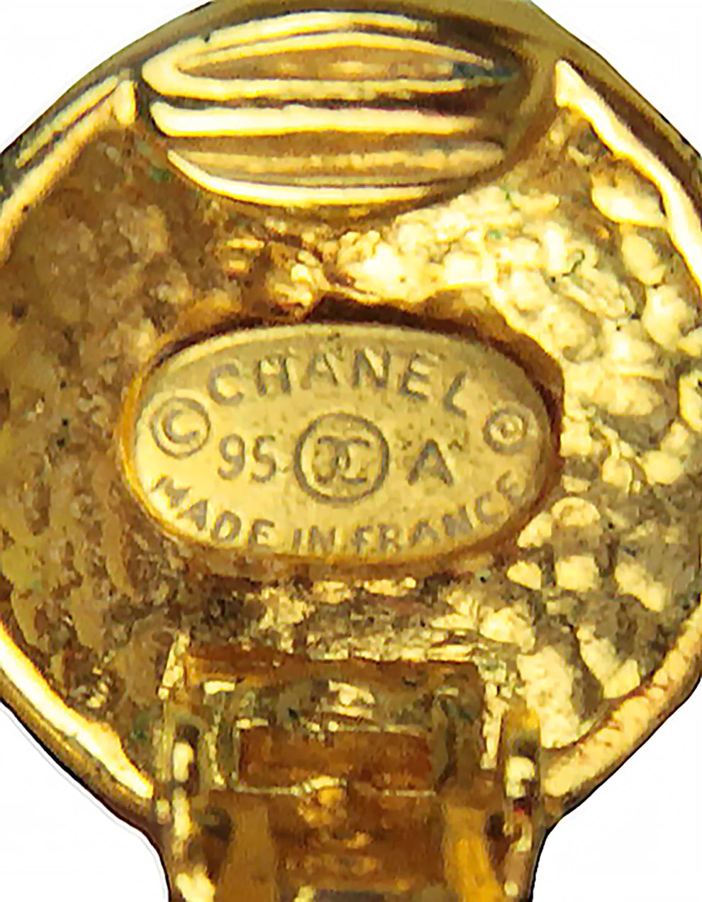 Chanel Vintage Gold Hanging CC Clip Earrings