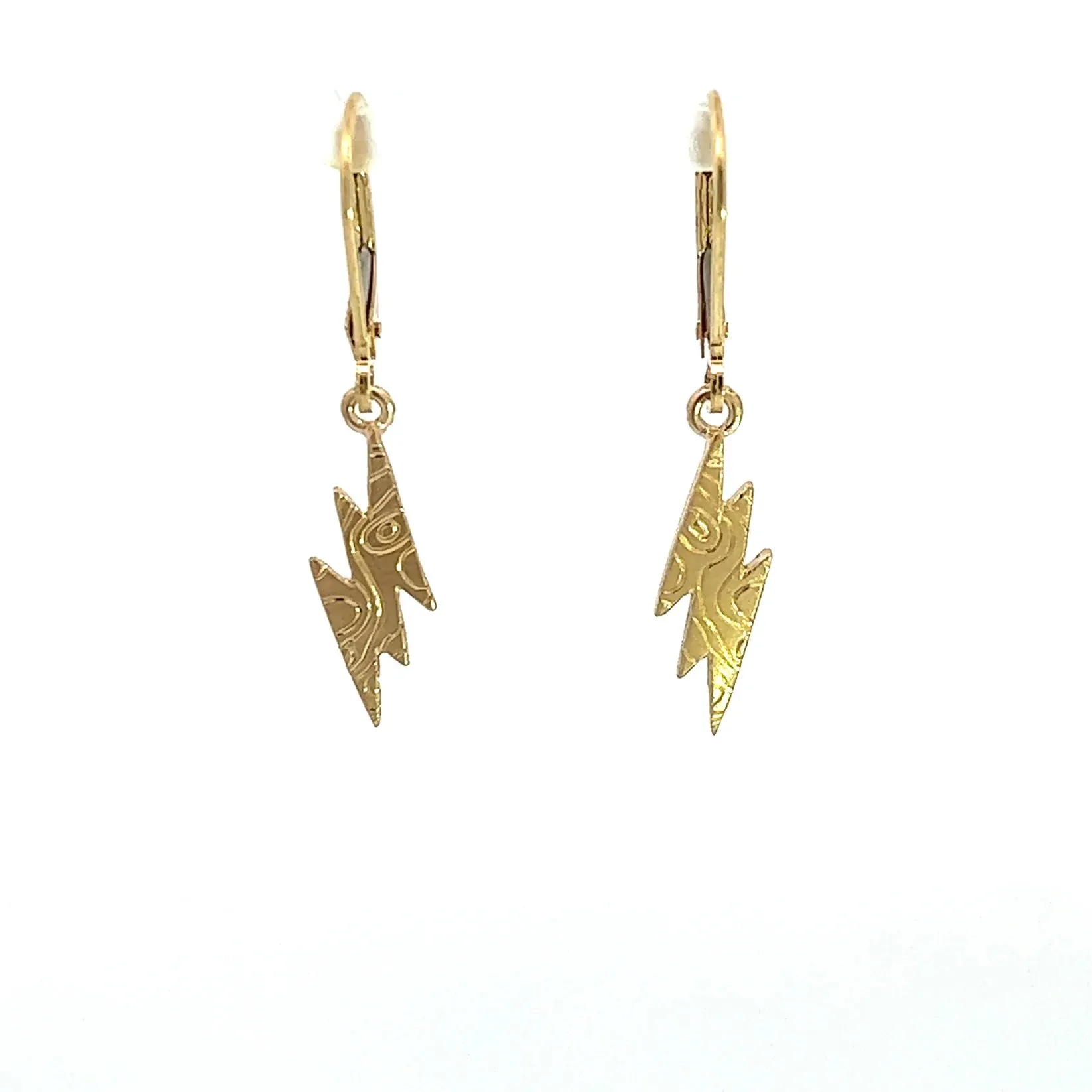 Chasing Jo Lightning Bolt Earrings - Yellow Gold