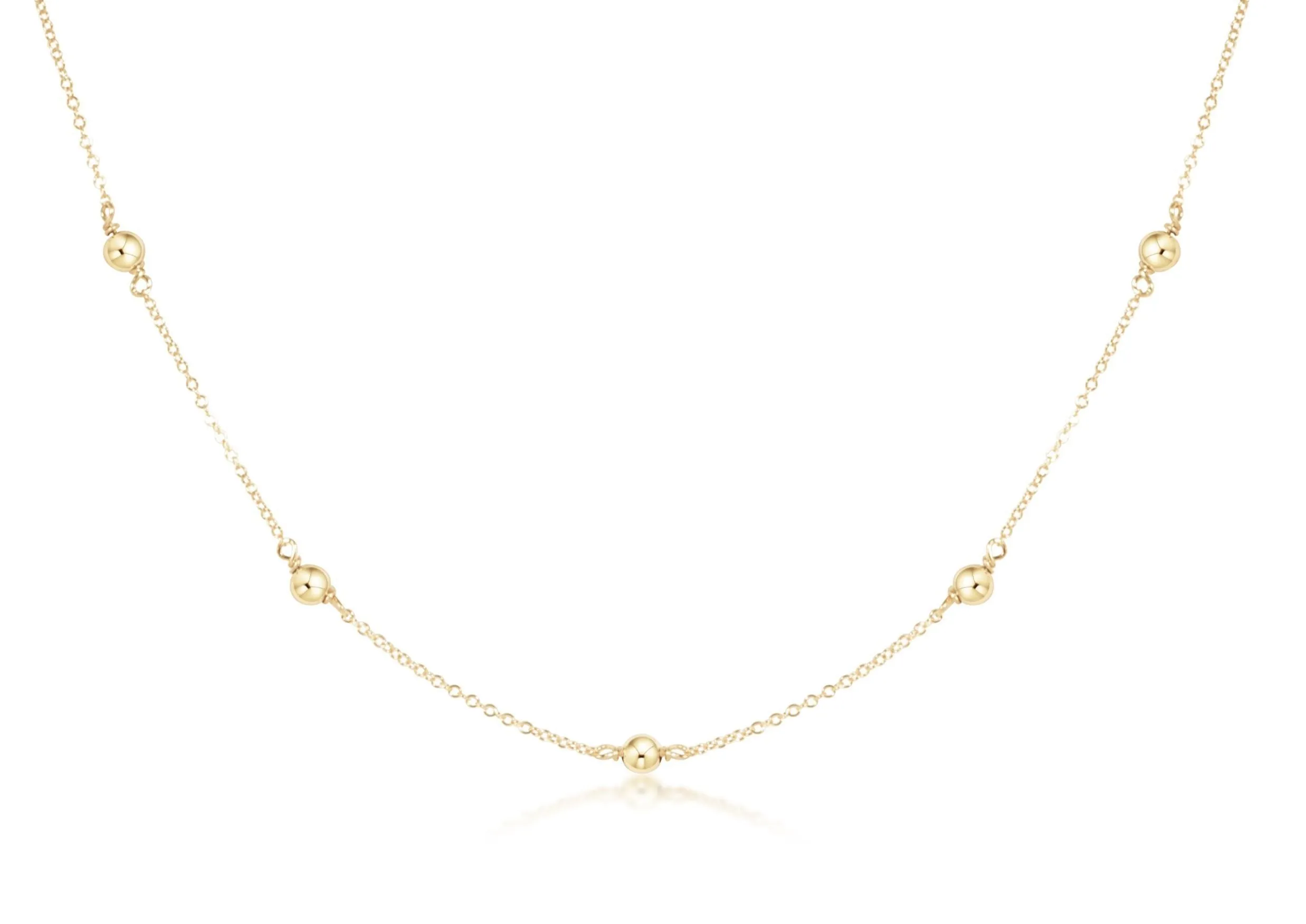 Choker Simplicity Chain Gold 17”- 4mm Gold Bead
