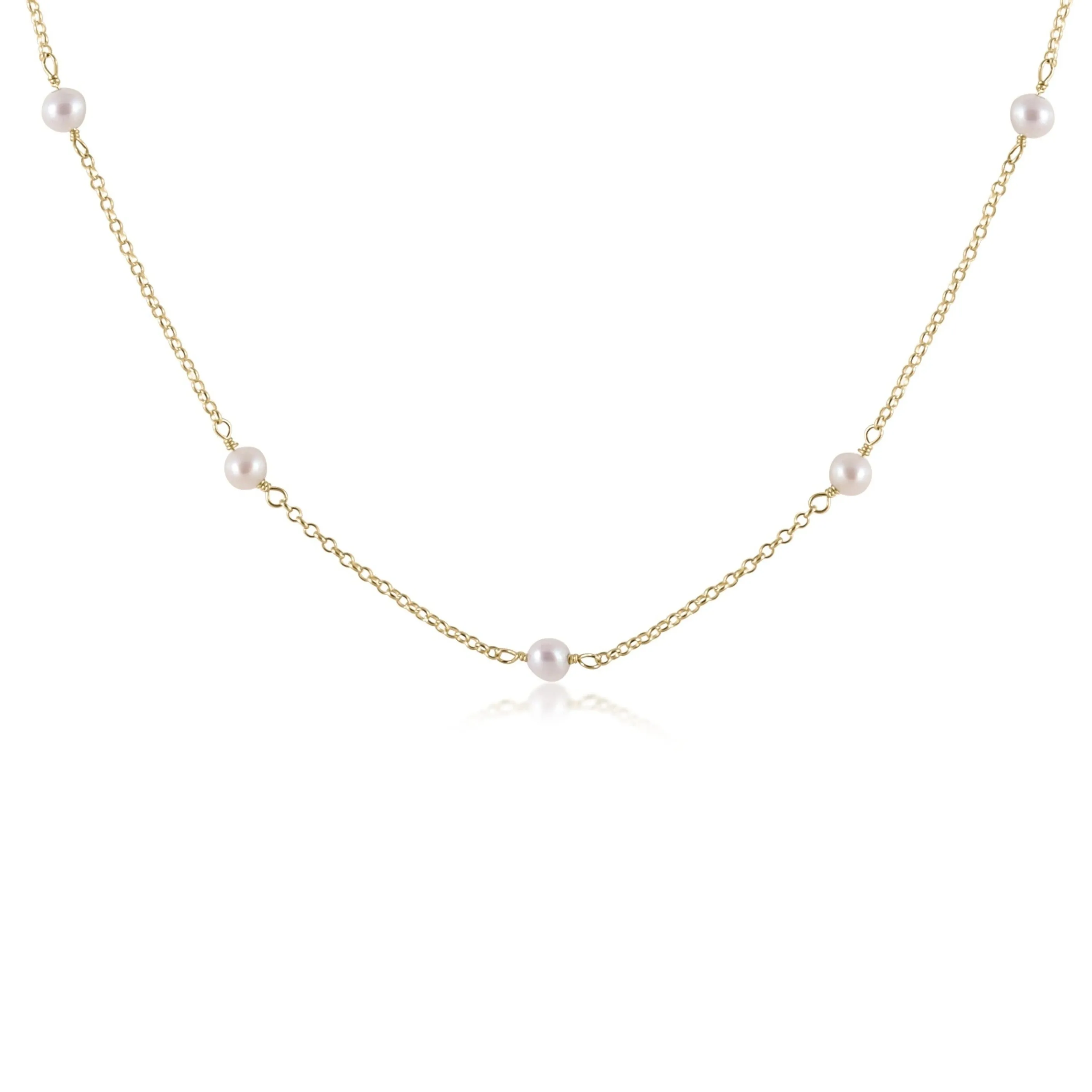 Choker Simplicity Chain Gold 17” - 4mm Pearl
