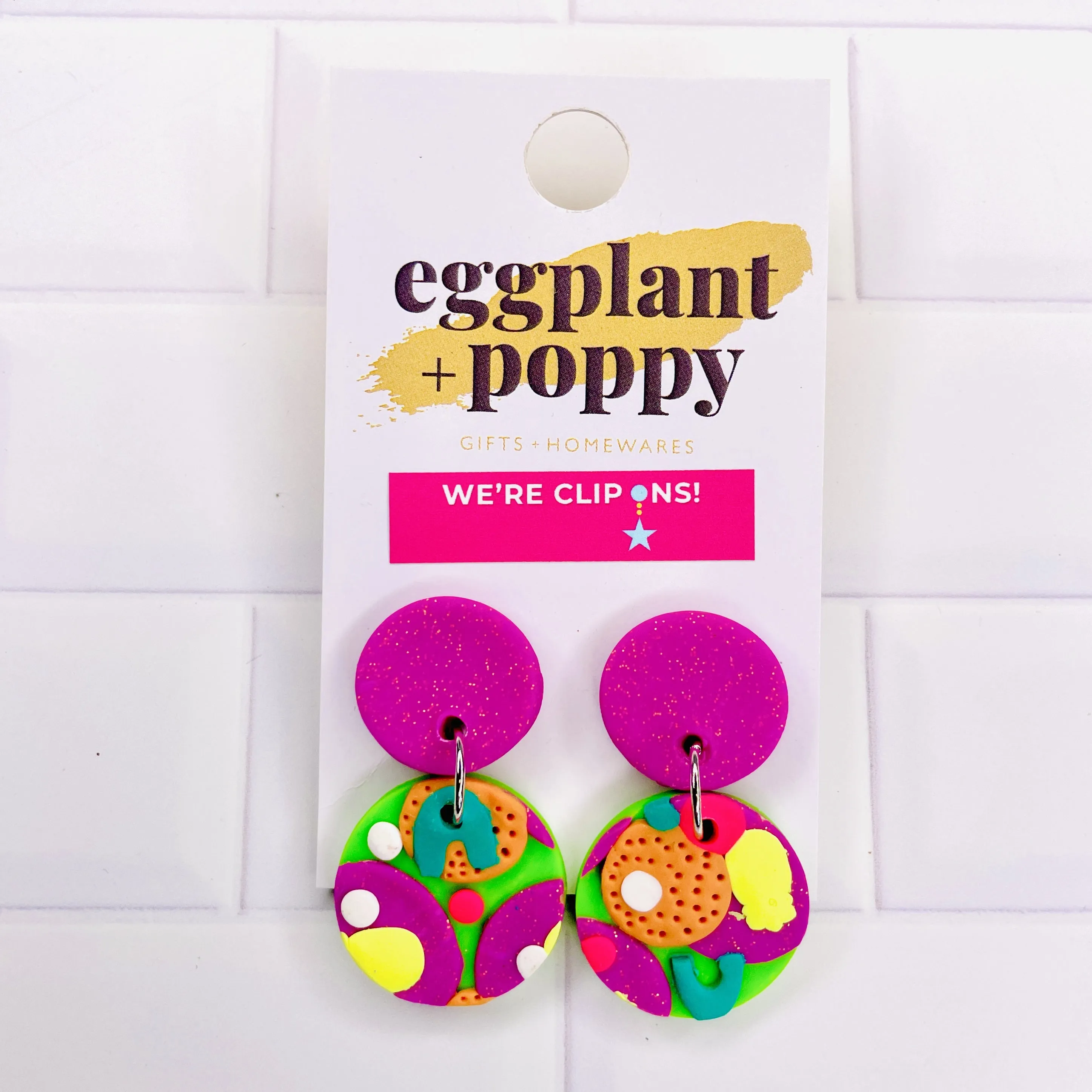 Clip On Earrings - Neon Funk