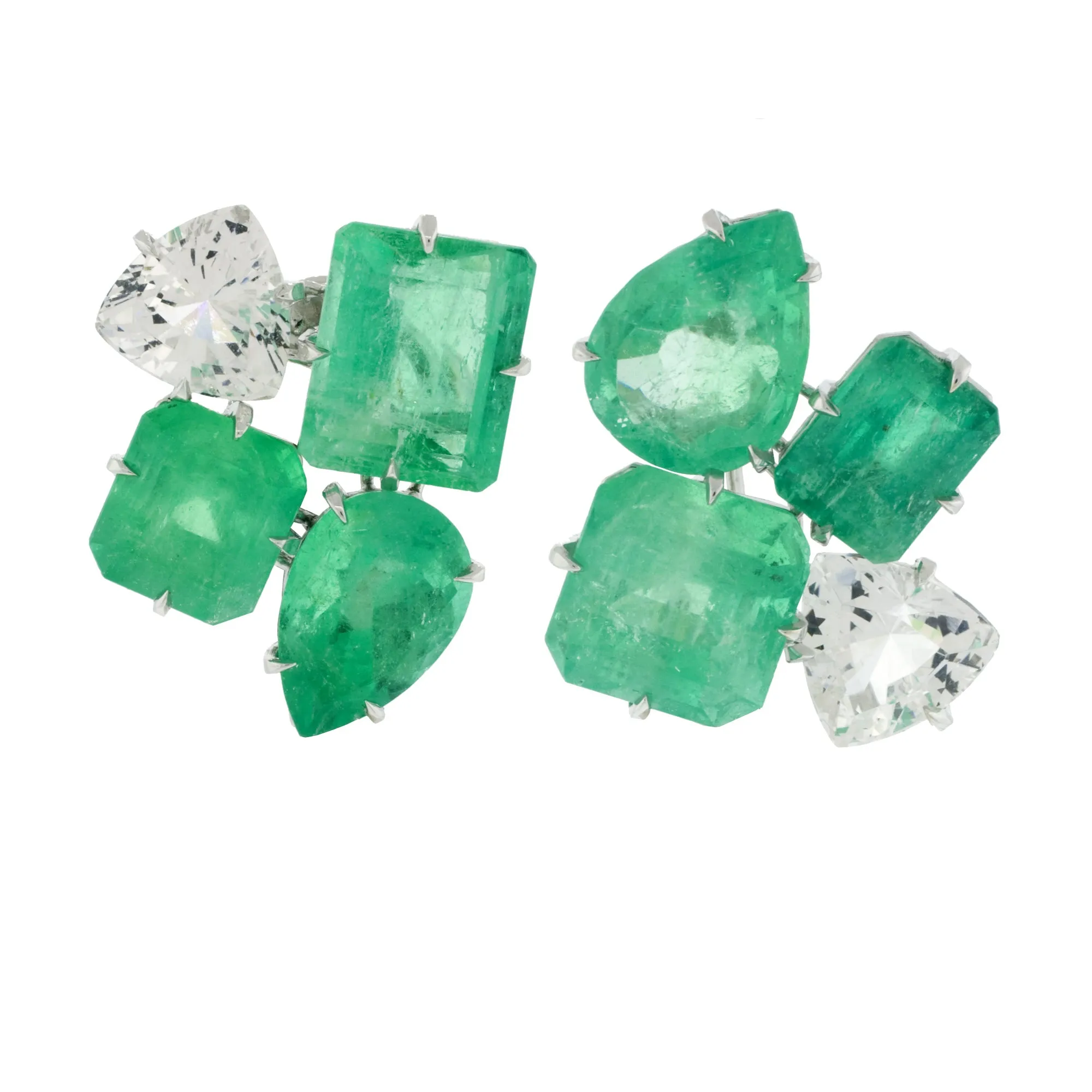 cluster iv emerald danburite earrings