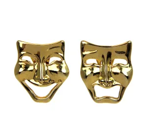 Comedy & Tragedy Mask Clip Earrings