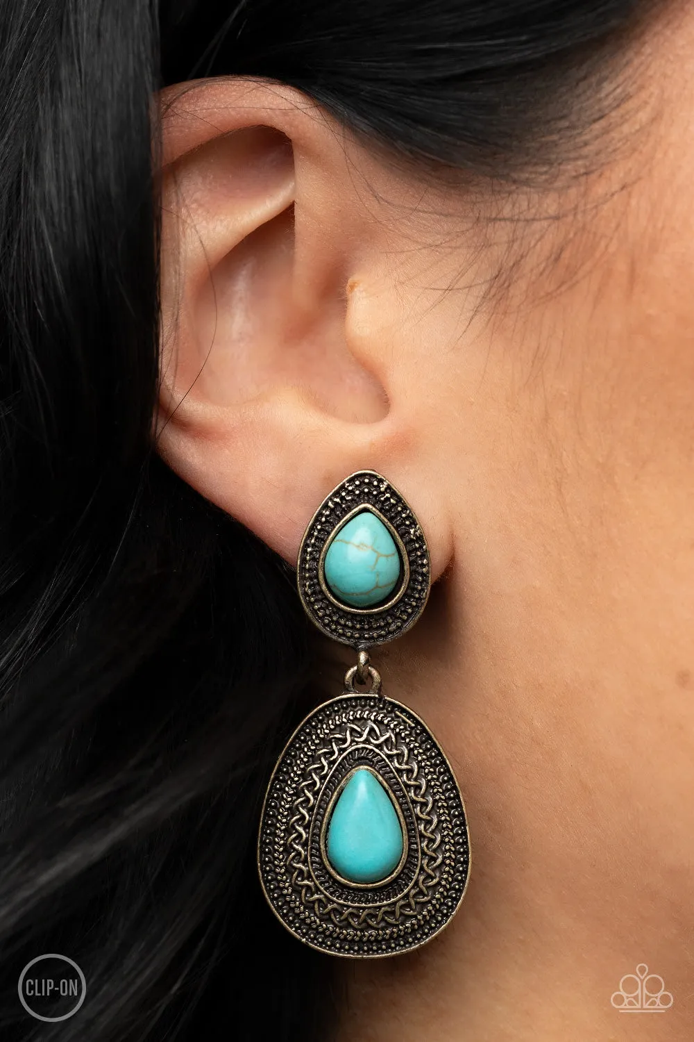 Country Soul - Brass (Clip-On) Earring