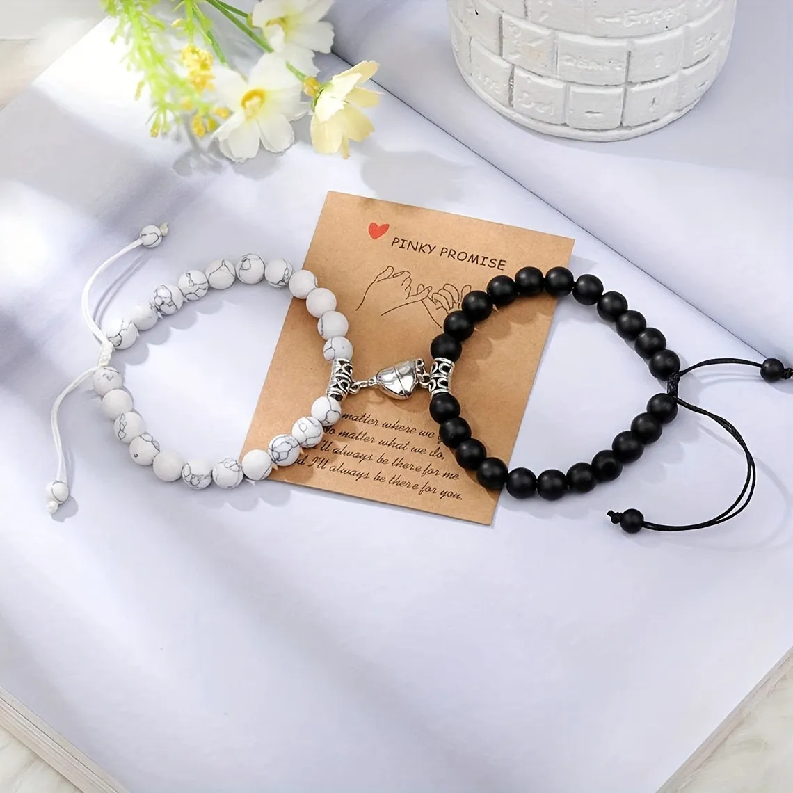 Couple Magnetic Suction Bracelet Tiger Eye Volcanic Stone