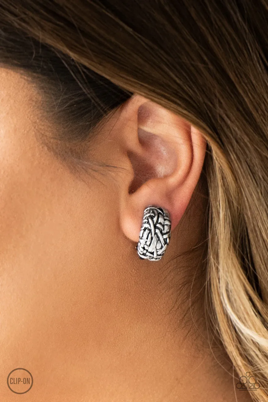 Couture Collision Silver Paparazzi Clip-On Earrings