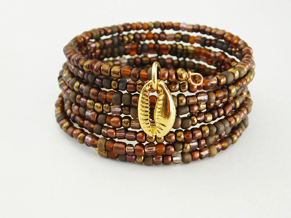 Cowrie Shell Bracelet Beaded Jewelry Ethnic Adjustable