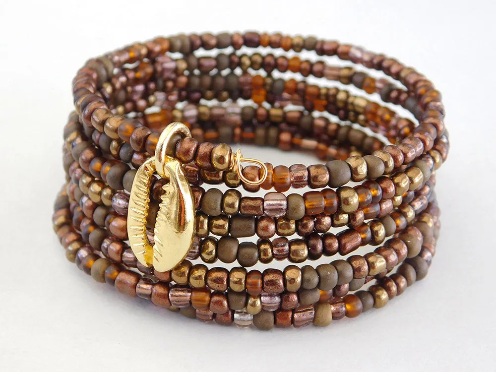 Cowrie Shell Bracelet Beaded Jewelry Ethnic Adjustable