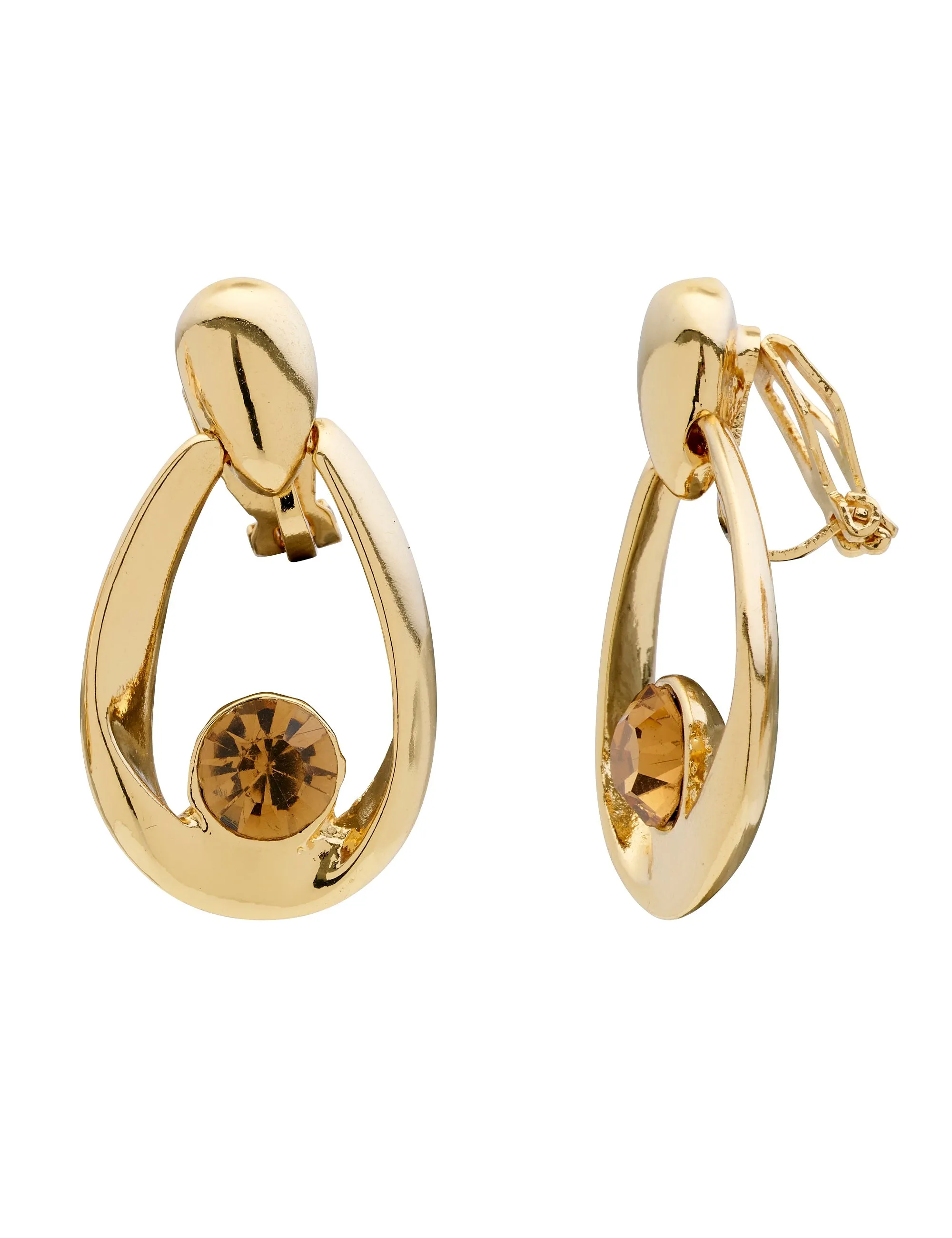 CRADLE STONE CLIP EARRINGS